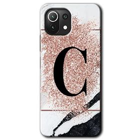 Gramaphone Mi 11 Lite Hd Desen Baskılı Arka Kapak Pembe Mermer Desenli Ç Harfi Kılıf