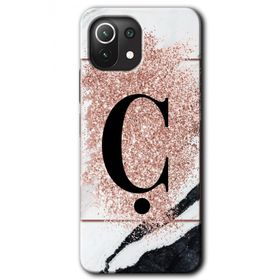 Gramaphone Mi 11 Lite Hd Desen Baskılı Arka Kapak Pembe Mermer Desenli Ç Harfi Kılıf