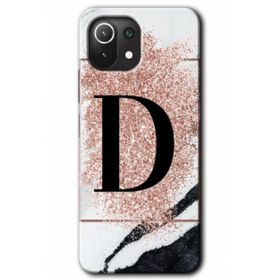Gramaphone Mi 11 Lite Hd Desen Baskılı Arka Kapak Pembe Mermer Desenli D Harfi Kılıf