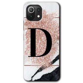 Gramaphone Mi 11 Lite Hd Desen Baskılı Arka Kapak Pembe Mermer Desenli D Harfi Kılıf