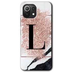 Gramaphone Mi 11 Lite Hd Desen Baskılı Arka Kapak Pembe Mermer Desenli L Harfi Kılıf