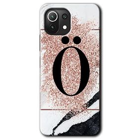 Gramaphone Mi 11 Lite Hd Desen Baskılı Arka Kapak Pembe Mermer Desenli O Harfi Kılıf