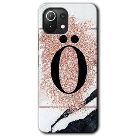 Gramaphone Mi 11 Lite Hd Desen Baskılı Arka Kapak Pembe Mermer Desenli O Harfi Kılıf