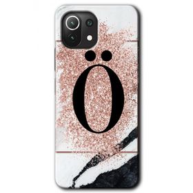 Gramaphone Mi 11 Lite Hd Desen Baskılı Arka Kapak Pembe Mermer Desenli O Harfi Kılıf