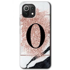 Gramaphone Mi 11 Lite Hd Desen Baskılı Arka Kapak Pembe Mermer Desenli O Harfi Kılıf