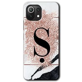 Gramaphone Mi 11 Lite Hd Desen Baskılı Arka Kapak Pembe Mermer Desenli S Harfi Kılıf