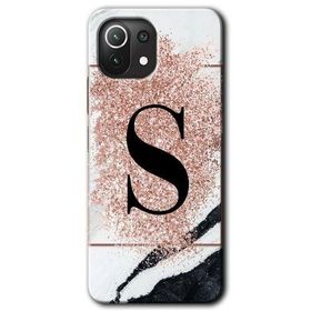 Gramaphone Mi 11 Lite Hd Desen Baskılı Arka Kapak Pembe Mermer Desenli S Harfi Kılıf