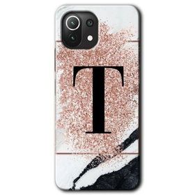Gramaphone Mi 11 Lite Hd Desen Baskılı Arka Kapak Pembe Mermer Desenli T Harfi Kılıf