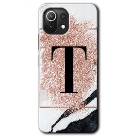 Gramaphone Mi 11 Lite Hd Desen Baskılı Arka Kapak Pembe Mermer Desenli T Harfi Kılıf
