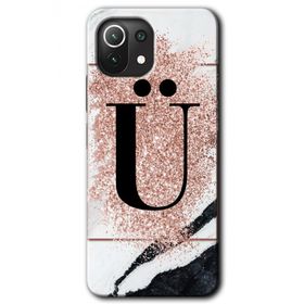 Gramaphone Mi 11 Lite Hd Desen Baskılı Arka Kapak Pembe Mermer Desenli U Harfi Kılıf