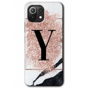 Gramaphone Mi 11 Lite Hd Desen Baskılı Arka Kapak Pembe Mermer Desenli Y Harfi Kılıf
