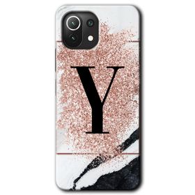 Gramaphone Mi 11 Lite Hd Desen Baskılı Arka Kapak Pembe Mermer Desenli Y Harfi Kılıf