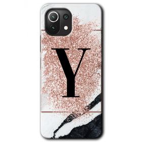 Gramaphone Mi 11 Lite Hd Desen Baskılı Arka Kapak Pembe Mermer Desenli Y Harfi Kılıf