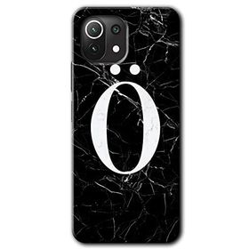 Gramaphone Mi 11 Lite Hd Desen Baskılı Arka Kapak Siyah Mermer Desenli O Harfi Kılıf