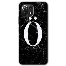 Gramaphone Mi 11 Lite Hd Desen Baskılı Arka Kapak Siyah Mermer Desenli O Harfi Kılıf