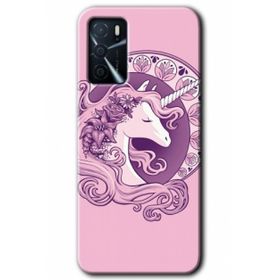 Gramaphone Oppo A16 HD Desen Baskılı Arka Kapak Unicorn Pembe Kılıf