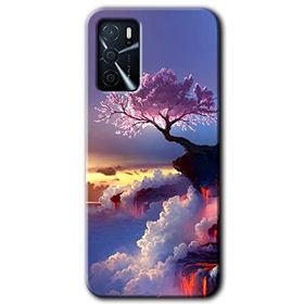 Gramaphone Oppo A16 HD Desen Baskılı Arka Kapak Wash Red Wall Kılıf