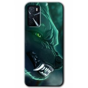 Gramaphone Oppo A16 HD Desen Baskılı Arka Kapak Yeşil Kurt Kılıf