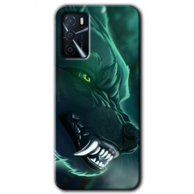 Gramaphone Oppo A16 HD Desen Baskılı Arka Kapak Yeşil Kurt Kılıf