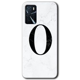Gramaphone Oppo A16 Kılıf HD Desen Baskılı Arka Kapak - Beyaz Mermer Desenli M Harfi Kılıf