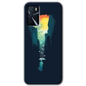 Gramaphone Oppo A16 Kılıf HD Desen Baskılı Arka Kapak - City Bird Sky Kılıf
