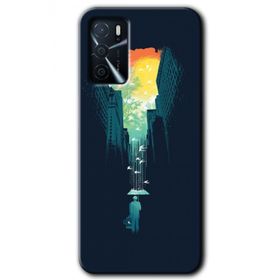 Gramaphone Oppo A16 Kılıf HD Desen Baskılı Arka Kapak - City Bird Sky Kılıf