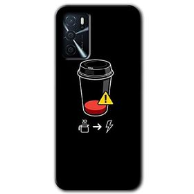 Gramaphone Oppo A16 Kılıf HD Desen Baskılı Arka Kapak - Coffee Battery Kılıf