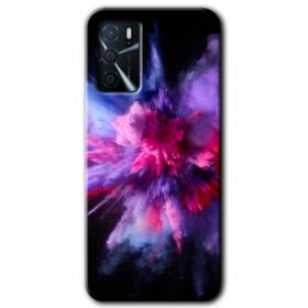 Gramaphone Oppo A16 Kılıf HD Desen Baskılı Arka Kapak - Color Splash Purple Kılıf