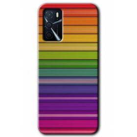 Gramaphone Oppo A16 Kılıf HD Desen Baskılı Arka Kapak - Colorful Lines Kılıf