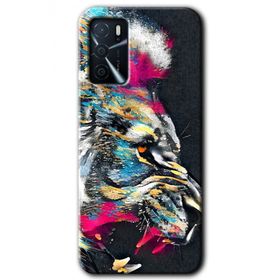 Gramaphone Oppo A16 Kılıf HD Desen Baskılı Arka Kapak - Colorfull Aslan Kılıf