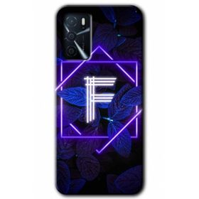 Gramaphone Oppo A16 Kılıf HD Desen Baskılı Arka Kapak - Dark Neon Yaprak F Harfi Kılıf