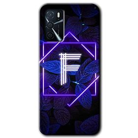 Gramaphone Oppo A16 Kılıf HD Desen Baskılı Arka Kapak - Dark Neon Yaprak F Harfi Kılıf