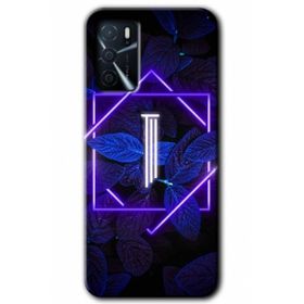 Gramaphone Oppo A16 Kılıf HD Desen Baskılı Arka Kapak - Dark Neon Yaprak İ Harfi Kılıf