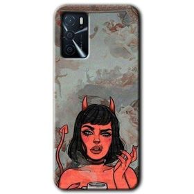 Gramaphone Oppo A16 Kılıf HD Desen Baskılı Arka Kapak - Devil Girl Kılıf