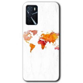 Gramaphone Oppo A16 Kılıf HD Desen Baskılı Arka Kapak - Dünya Haritası Kılıf