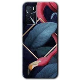 Gramaphone Oppo A16 Kılıf HD Desen Baskılı Arka Kapak - Flamingo Yaprak Kılıf