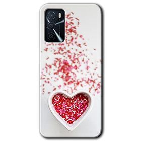 Gramaphone Oppo A16 Kılıf HD Desen Baskılı Arka Kapak - Kalpli Şekerleme Kılıf