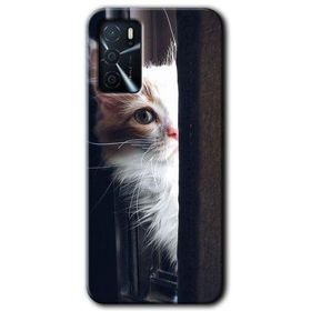 Gramaphone Oppo A16 Kılıf HD Desen Baskılı Arka Kapak - Kedi Bakışı Kılıf
