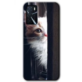 Gramaphone Oppo A16 Kılıf HD Desen Baskılı Arka Kapak - Kedi Bakışı Kılıf