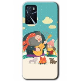 Gramaphone Oppo A16 Kılıf HD Desen Baskılı Arka Kapak - Kış Pikniği Kılıf