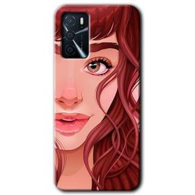 Gramaphone Oppo A16 Kılıf HD Desen Baskılı Arka Kapak - Kızıl Kız Kılıf