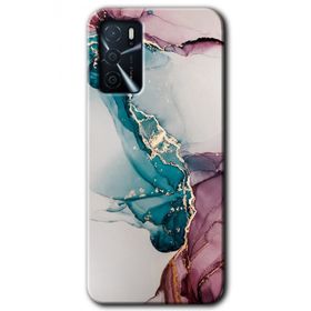 Gramaphone Oppo A16 Kılıf HD Desen Baskılı Arka Kapak - Liquid Mermer Kılıf