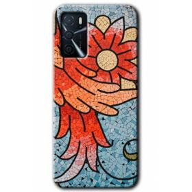 Gramaphone Oppo A16 Kılıf HD Desen Baskılı Arka Kapak - Mozaik Çiçek Kılıf