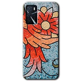 Gramaphone Oppo A16 Kılıf HD Desen Baskılı Arka Kapak - Mozaik Çiçek Kılıf