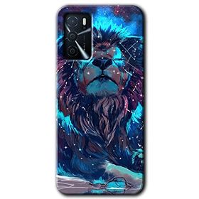 Gramaphone Oppo A16 Kılıf HD Desen Baskılı Arka Kapak - Neon Aslan Kılıf