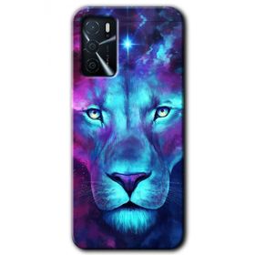 Gramaphone Oppo A16 Kılıf HD Desen Baskılı Arka Kapak - Neon Lion Kılıf