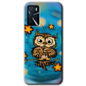 Gramaphone Oppo A16 Kılıf HD Desen Baskılı Arka Kapak - Owl Bird Stars Kılıf