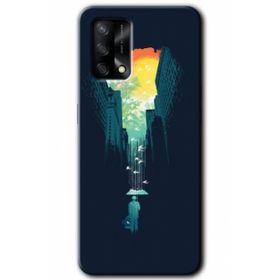 Gramaphone Oppo A54 HD Desen Baskılı Arka Kapak City Bird Sky Kılıf