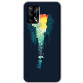Gramaphone Oppo A54 HD Desen Baskılı Arka Kapak City Bird Sky Kılıf