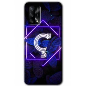 Gramaphone Oppo A54 HD Desen Baskılı Arka Kapak Dark Neon Yaprak Ç Harfi Kılıf